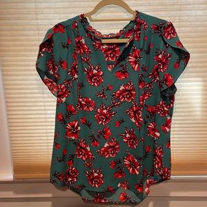 Tiffiny Tulip Sleeve Blouse, floral